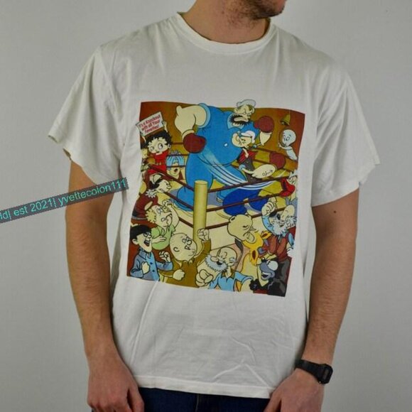 Tops - Cartoons shirt white Popeye tee Betty Boop, Felix the cat, Casper shirt